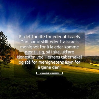 Picture 05 - 4 Mosebok 16:9 NORSK - Er det for lite for eder at Israels Gud har - Bible Verse Picture