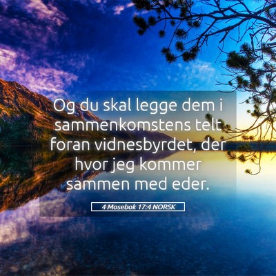 Picture 05 - 4 Mosebok 17:4 NORSK - Og du skal legge dem i sammenkomstens telt foran - Bible Verse Picture