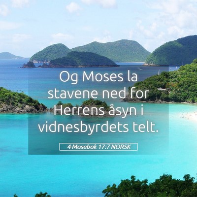 Picture 05 - 4 Mosebok 17:7 NORSK - Og Moses la stavene ned for Herrens åsyn i - Bible Verse Picture