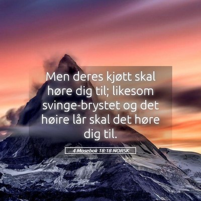 Picture 05 - 4 Mosebok 18:18 NORSK - Men deres kjøtt skal høre dig til; likesom - Bible Verse Picture