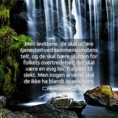 Picture 05 - 4 Mosebok 18:23 NORSK - Men levittene, de skal utføre tjenesten ved - Bible Verse Picture