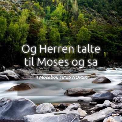 Picture 05 - 4 Mosebok 18:25 NORSK - Og Herren talte til Moses og - Bible Verse Picture
