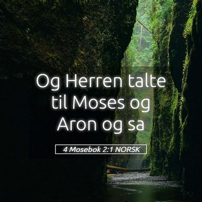 Picture 05 - 4 Mosebok 2:1 NORSK - Og Herren talte til Moses og Aron og - Bible Verse Picture