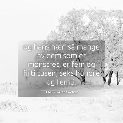 Picture 05 - 4 Mosebok 2:15 NORSK - og hans hær, så mange av dem som er mønstret, - Bible Verse Picture