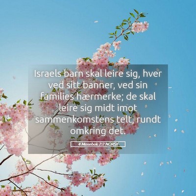 Picture 05 - 4 Mosebok 2:2 NORSK - Israels barn skal leire sig, hver ved sitt - Bible Verse Picture