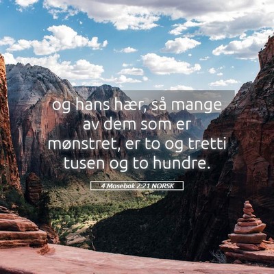 Picture 05 - 4 Mosebok 2:21 NORSK - og hans hær, så mange av dem som er mønstret, - Bible Verse Picture