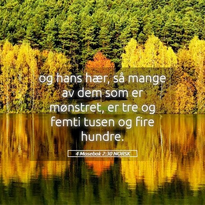 Picture 05 - 4 Mosebok 2:30 NORSK - og hans hær, så mange av dem som er mønstret, - Bible Verse Picture