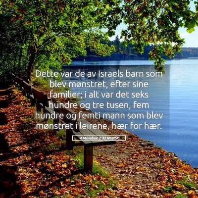 Picture 05 - 4 Mosebok 2:32 NORSK - Dette var de av Israels barn som blev mønstret, - Bible Verse Picture