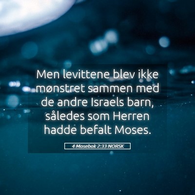 Picture 05 - 4 Mosebok 2:33 NORSK - Men levittene blev ikke mønstret sammen med de - Bible Verse Picture