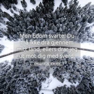 Picture 05 - 4 Mosebok 20:18 NORSK - Men Edom svarte: Du må ikke dra gjennem mitt - Bible Verse Picture