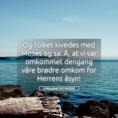 Picture 05 - 4 Mosebok 20:3 NORSK - Og folket kivedes med Moses og sa: Å, at vi var - Bible Verse Picture