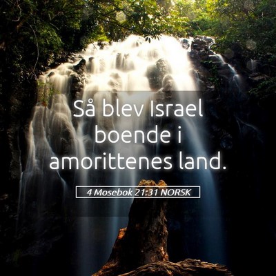 Picture 05 - 4 Mosebok 21:31 NORSK - Så blev Israel boende i amorittenes - Bible Verse Picture