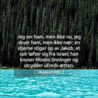 Picture 05 - 4 Mosebok 24:17 NORSK - Jeg ser ham, men ikke nu, jeg skuer ham, men ikke - Bible Verse Picture