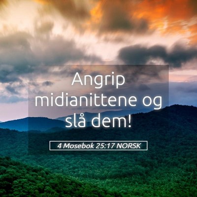 Picture 05 - 4 Mosebok 25:17 NORSK - Angrip midianittene og slå - Bible Verse Picture