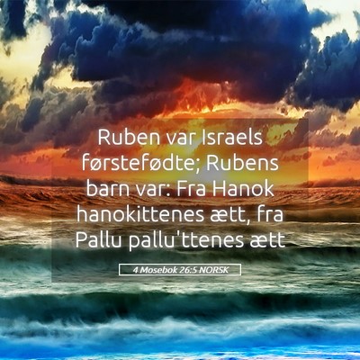 Picture 05 - 4 Mosebok 26:5 NORSK - Ruben var Israels førstefødte; Rubens barn var: - Bible Verse Picture