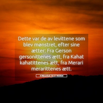Picture 05 - 4 Mosebok 26:57 NORSK - Dette var de av levittene som blev mønstret, - Bible Verse Picture