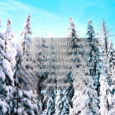 Picture 05 - 4 Mosebok 26:59 NORSK - og Amrams hustru hette Jokebed; hun var datter av - Bible Verse Picture
