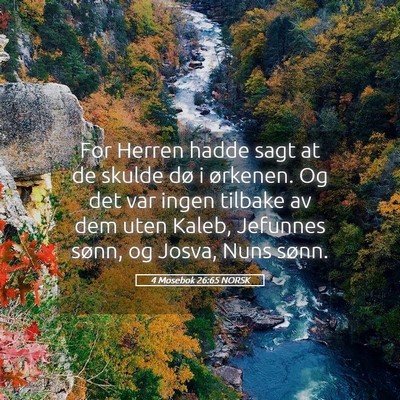 Picture 05 - 4 Mosebok 26:65 NORSK - For Herren hadde sagt at de skulde dø i - Bible Verse Picture