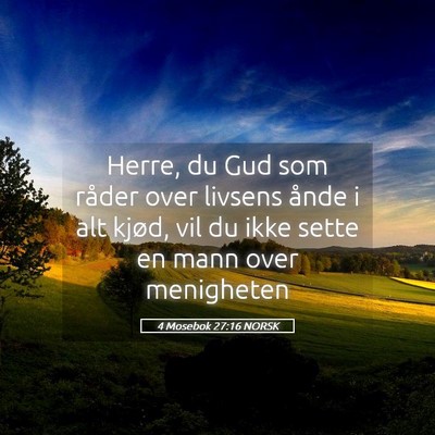Picture 05 - 4 Mosebok 27:16 NORSK - Herre, du Gud som råder over livsens ånde i alt - Bible Verse Picture