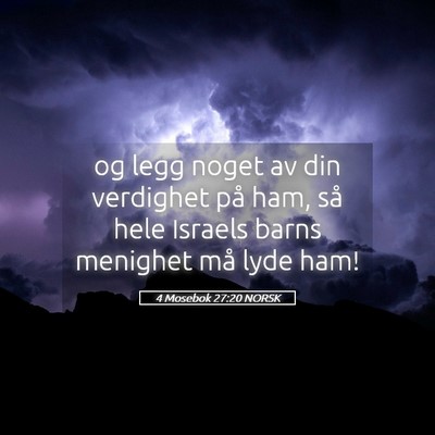 Picture 05 - 4 Mosebok 27:20 NORSK - og legg noget av din verdighet på ham, så hele - Bible Verse Picture