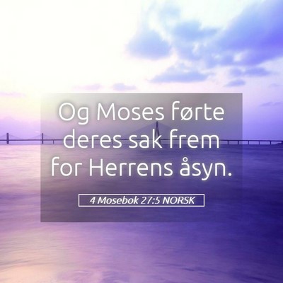 Picture 05 - 4 Mosebok 27:5 NORSK - Og Moses førte deres sak frem for Herrens - Bible Verse Picture