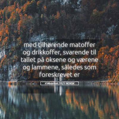 Picture 05 - 4 Mosebok 29:21 NORSK - med tilhørende matoffer og drikkoffer, svarende - Bible Verse Picture