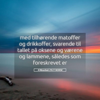 Picture 05 - 4 Mosebok 29:27 NORSK - med tilhørende matoffer og drikkoffer, svarende - Bible Verse Picture