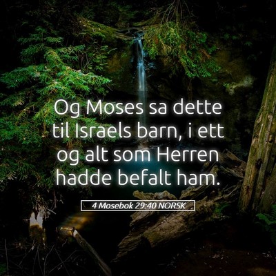 Picture 05 - 4 Mosebok 29:40 NORSK - Og Moses sa dette til Israels barn, i ett og alt - Bible Verse Picture
