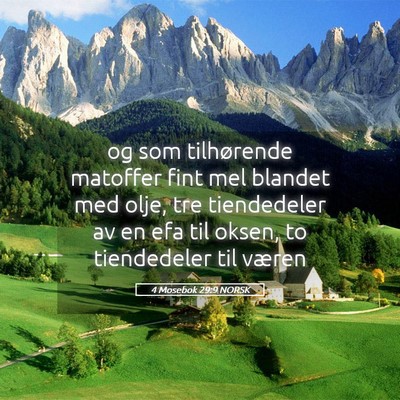 Picture 05 - 4 Mosebok 29:9 NORSK - og som tilhørende matoffer fint mel blandet med - Bible Verse Picture