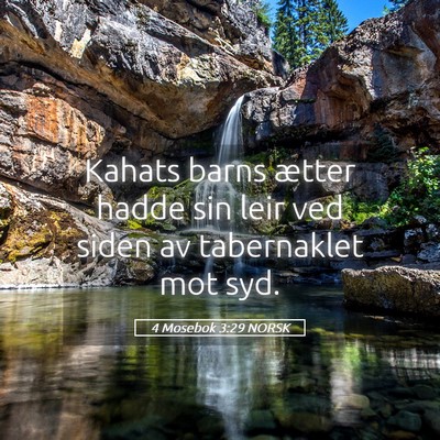 Picture 05 - 4 Mosebok 3:29 NORSK - Kahats barns ætter hadde sin leir ved siden av - Bible Verse Picture