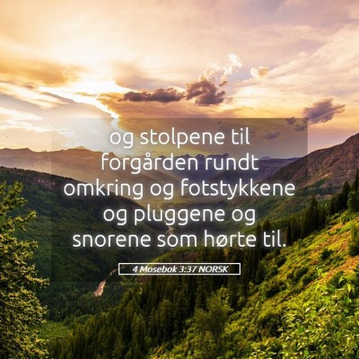 Picture 05 - 4 Mosebok 3:37 NORSK - og stolpene til forgården rundt omkring og - Bible Verse Picture