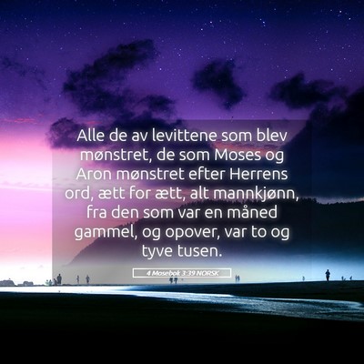 Picture 05 - 4 Mosebok 3:39 NORSK - Alle de av levittene som blev mønstret, de som - Bible Verse Picture