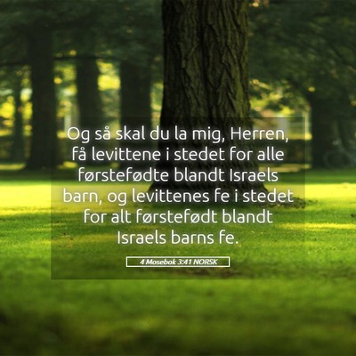 Picture 05 - 4 Mosebok 3:41 NORSK - Og så skal du la mig, Herren, få levittene i - Bible Verse Picture