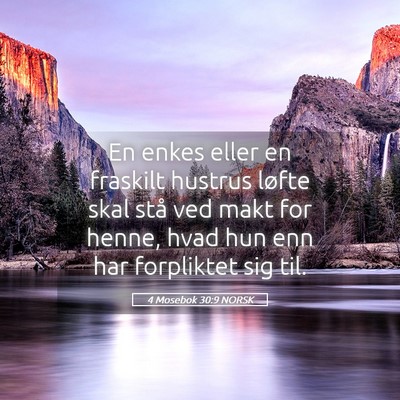 Picture 05 - 4 Mosebok 30:9 NORSK - En enkes eller en fraskilt hustrus løfte skal - Bible Verse Picture