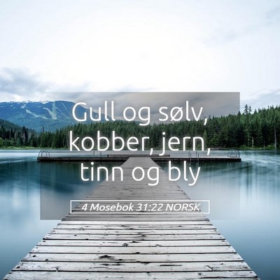 Picture 05 - 4 Mosebok 31:22 NORSK - Gull og sølv, kobber, jern, tinn og - Bible Verse Picture