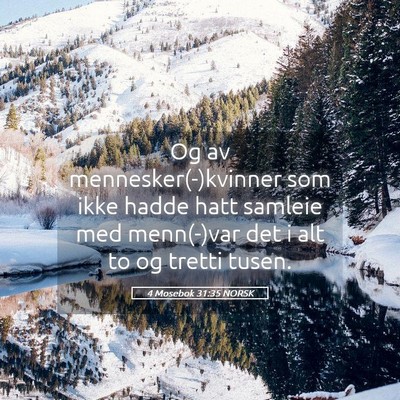 Picture 05 - 4 Mosebok 31:35 NORSK - Og av mennesker(-)kvinner som ikke hadde hatt - Bible Verse Picture