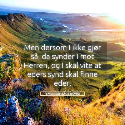 Picture 05 - 4 Mosebok 32:23 NORSK - Men dersom I ikke gjør så, da synder I mot - Bible Verse Picture