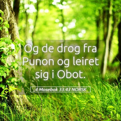 Picture 05 - 4 Mosebok 33:43 NORSK - Og de drog fra Punon og leiret sig i - Bible Verse Picture