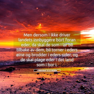 Picture 05 - 4 Mosebok 33:55 NORSK - Men dersom I ikke driver landets innbyggere bort - Bible Verse Picture