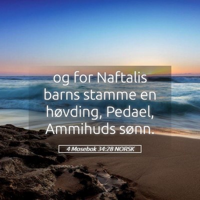 Picture 05 - 4 Mosebok 34:28 NORSK - og for Naftalis barns stamme en høvding, Pedael, - Bible Verse Picture