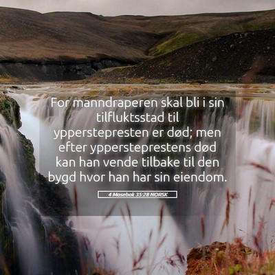 Picture 05 - 4 Mosebok 35:28 NORSK - For manndraperen skal bli i sin tilfluktsstad til - Bible Verse Picture