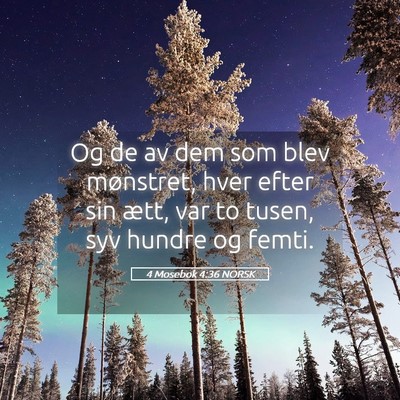 Picture 05 - 4 Mosebok 4:36 NORSK - Og de av dem som blev mønstret, hver efter sin - Bible Verse Picture