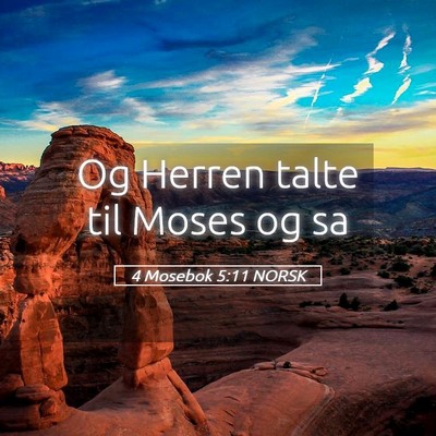 Picture 05 - 4 Mosebok 5:11 NORSK - Og Herren talte til Moses og - Bible Verse Picture