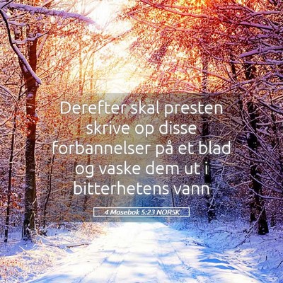 Picture 05 - 4 Mosebok 5:23 NORSK - Derefter skal presten skrive op disse - Bible Verse Picture