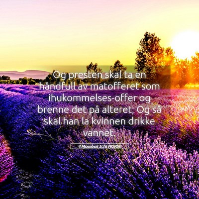 Picture 05 - 4 Mosebok 5:26 NORSK - Og presten skal ta en håndfull av matofferet som - Bible Verse Picture