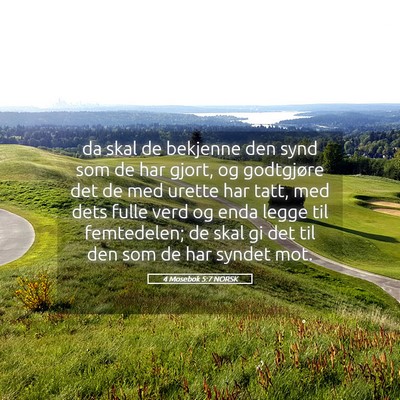 Picture 05 - 4 Mosebok 5:7 NORSK - da skal de bekjenne den synd som de har gjort, og - Bible Verse Picture