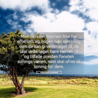 Picture 05 - 4 Mosebok 5:8 NORSK - Men dersom mannen ikke har efterlatt sig nogen - Bible Verse Picture