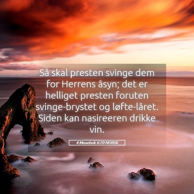 Picture 05 - 4 Mosebok 6:20 NORSK - Så skal presten svinge dem for Herrens åsyn; - Bible Verse Picture
