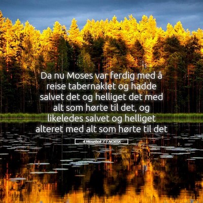 Picture 05 - 4 Mosebok 7:1 NORSK - Da nu Moses var ferdig med å reise tabernaklet - Bible Verse Picture