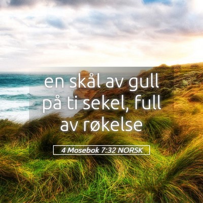 Picture 05 - 4 Mosebok 7:32 NORSK - en skål av gull på ti sekel, full av - Bible Verse Picture